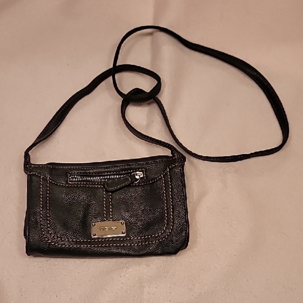 0794. EUC ~ Nine West ~ Darkest Brown Manmade Leather ~ Crossbody Bag ~